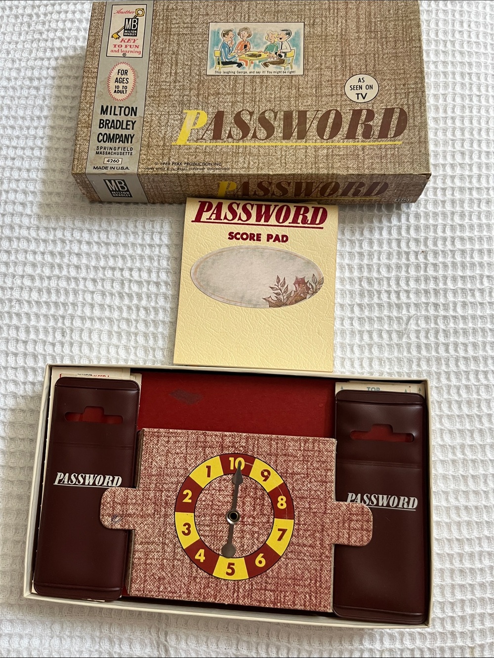 Vintage Milton Bradley Password Board Game - Brown/Yellow. Good condition
